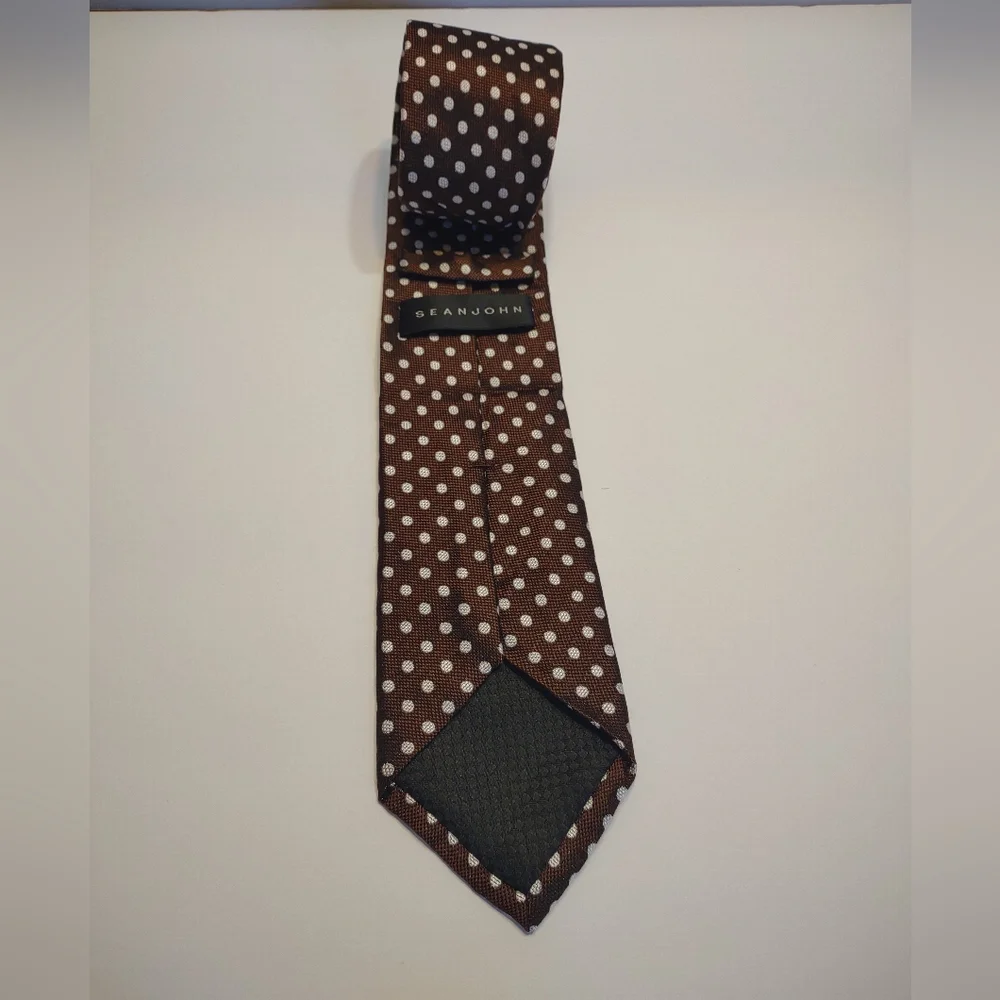 Sean John Brown Polka Dot As Silk Tie